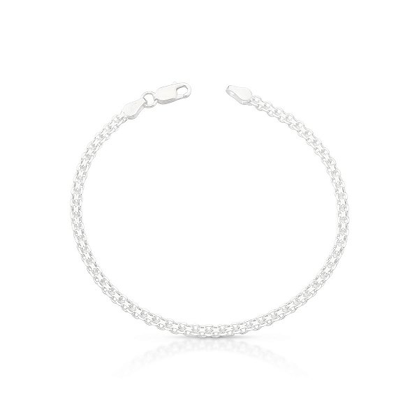 Pulseira  Esteira 2,5mm de Prata 925