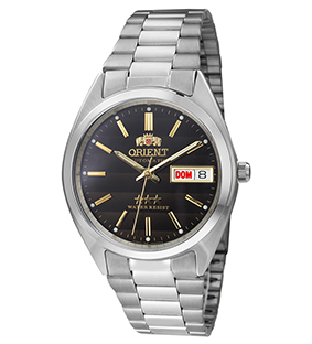 Relógio Orient Masculino Automático 3 Estrelas Prata Fundo Black 469WA3NHP1SX Original