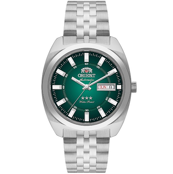 Relógio Orient Masculino Automático Heritage 3 Estrelas Safira Verde YN6SS005 E1SX Original