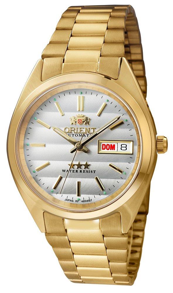 Relógio Orient Masculino Automático Aço Prata Fundo Claro Com Calendário Duplo 469WC2NH B1KX