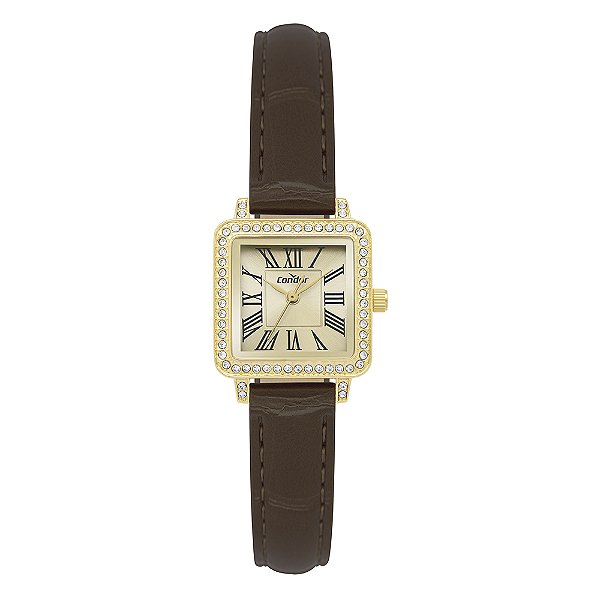 Relógio Condor Feminino Clássico Dourado Aço CO2535NZY/3X Original