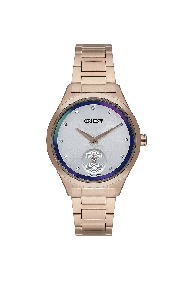 Relógio Orient Feminino Eternal Rosé Cristais  Aço 34mm FRSS0103 S1RX Original