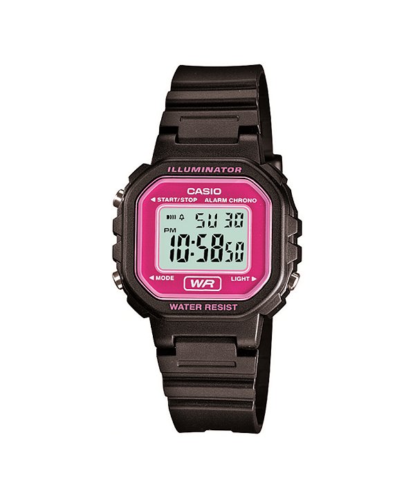 Relógio Casio Feminino Digital Resina Rosa Alarme Cronômetro LA-20WH-4ADF-SC