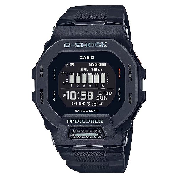 Relógio Casio G-Shock GBD-200-1DR Preto Bluetooth