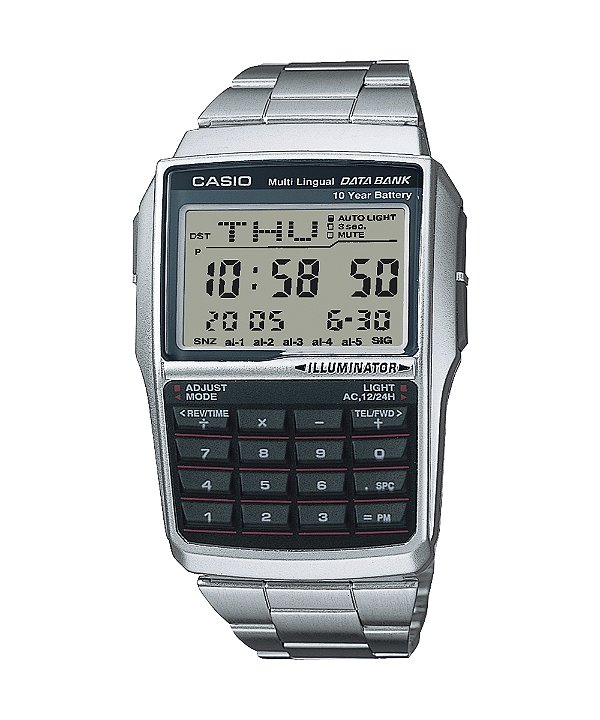 Relógio Casio Calculadora DBC-32D-1ADF Prata Data Bank