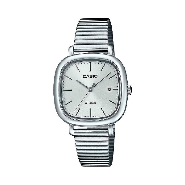 Relógio Casio Feminino Analógico Clássico Aço Prata Mostrador Claro LTP-B166D-7AVDF