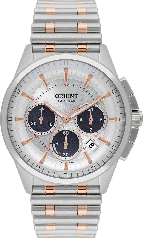 Relógio Orient Masculino Solartech Bicolor Neo Vintage MTSSC046 Original