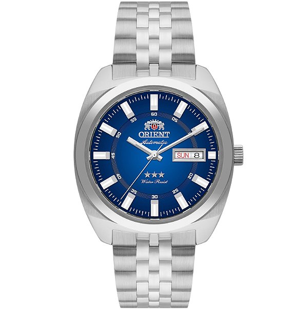 Relógio Orient Masculino Automático Heritage 3 Estrelas Safira Azul YN6SS005 D1SX Original