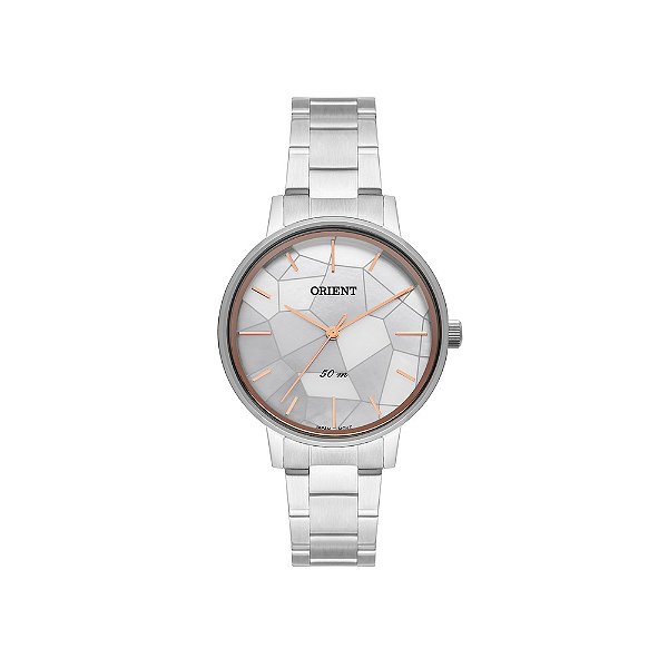 Relógio Orient Feminino Prata Mostrador Mosaico Madrepérola Aço FTSS0118 S1SX Original