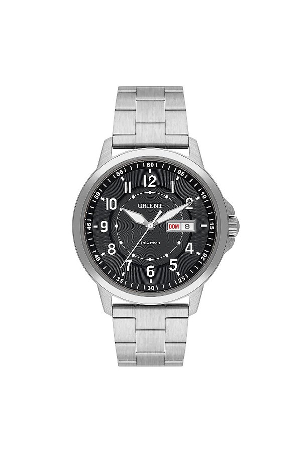 Relógio Orient Masculino Analógico Clássico Aço Prata Mostrador Preto MBSS1508P2SX
