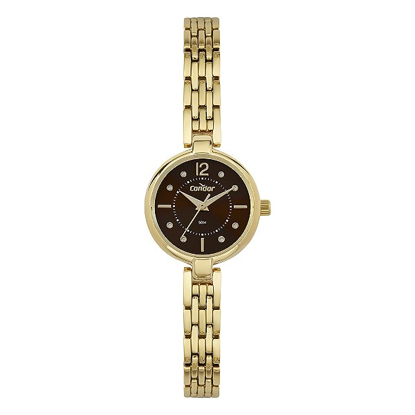 Relógio Condor Feminino Analógico Aço Elegante Mostrador Marrom CO2035NSG/5M