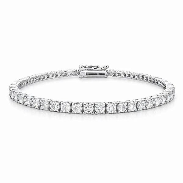 Pulseira Riviera 3mm MOISSANITE Prata 925