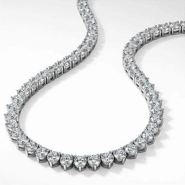 Colar Rivera 3,0mm  Moissanite Prata 925 Com Banho de Ródio