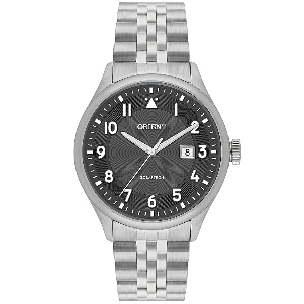 Relógio Orient Masculino Analógico Aço Prata Fundo Grafite 40mm MBSS1518G2SX Original
