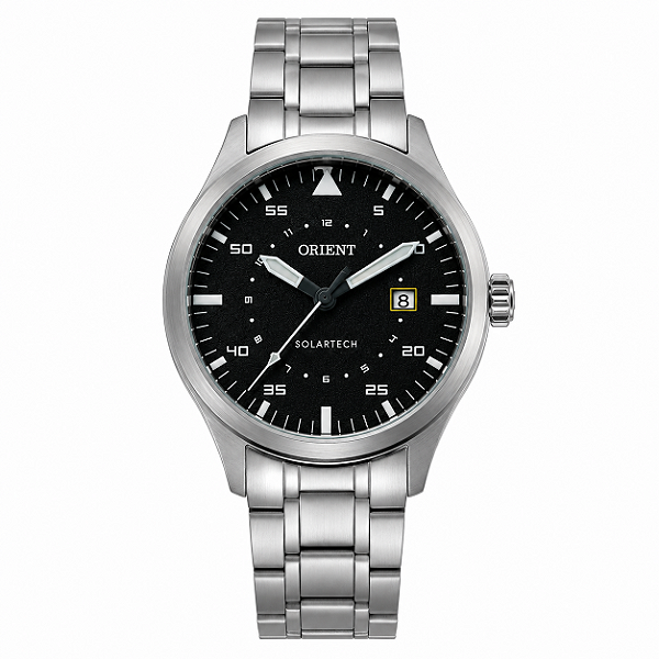 Relógio Orient Masculino Analógico Clássico Aço Prata Fundo Preto 42mm MBSS1487P1SX