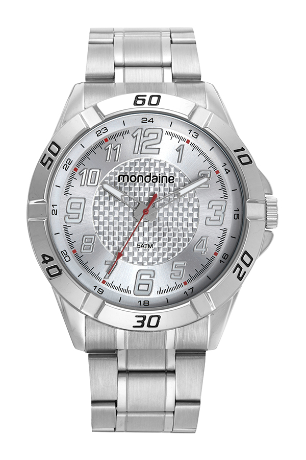 Relógio Mondaine Masculino Analógico Robusto Prata 48mm 32649G0MVNE1