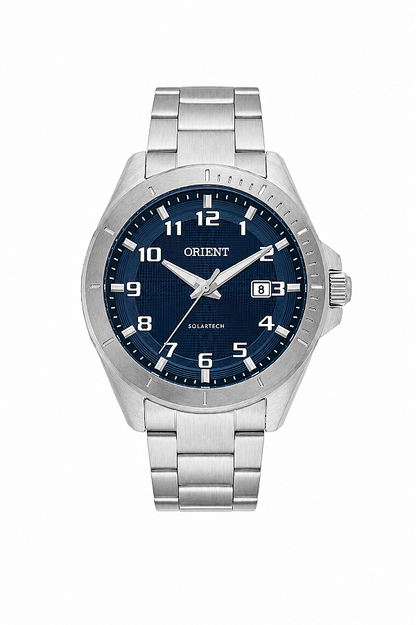 Relógio Orient Masculino Analógico Clássico Aço Prata Mostrador Preto 42mm MBSS1507P2SX