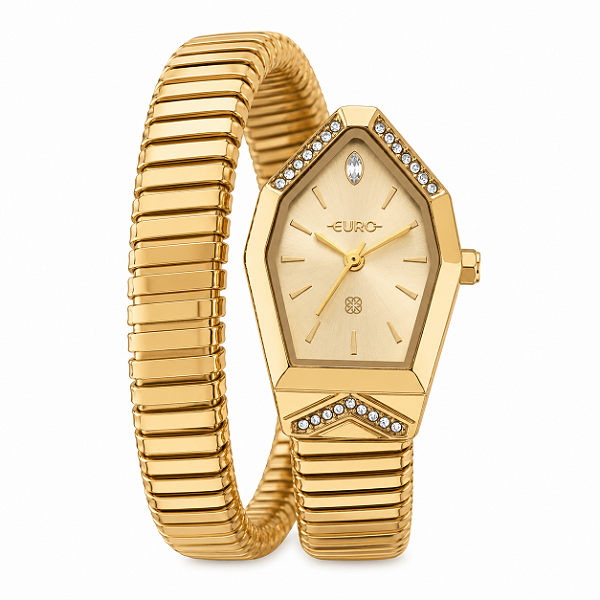 Relógio Euro Feminino Analógico Dourado Coleção Snake Textura EU2035ZAM5D