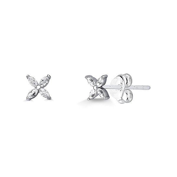 Brinco Trevinho 1,5mm Moissanite Prata 925 com Ródio