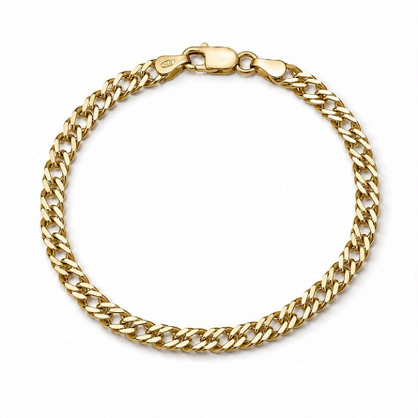 Pulseira Elos Grumet Duplos 5mm Ouro18K
