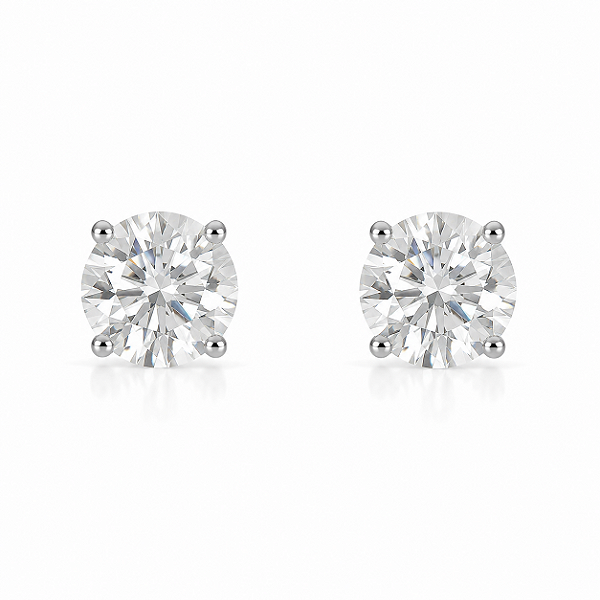 Brinco Ponto de Luz 10mm Moissanite Prata 925 com Ródio