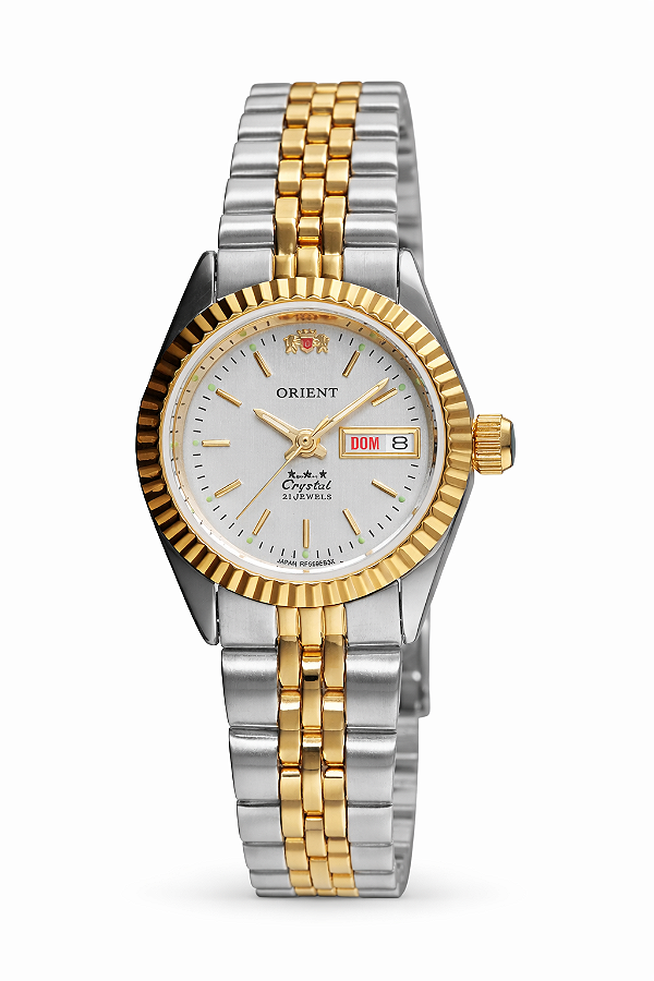 Relógio Orient Feminino Automático 3 Estrelas Bicolor Prata Dourado 559EB3NH B1SK Original