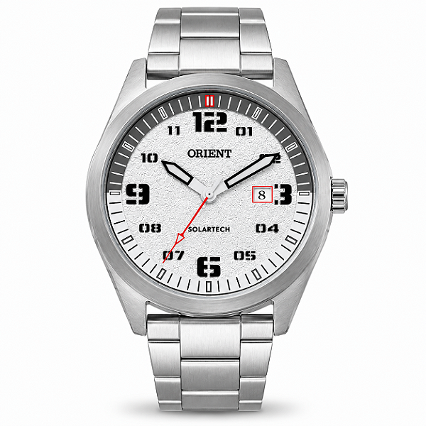 Relógio Orient Masculino Analógico Clássico Aço Fundo Prateado Calendário 42mm MBSS1489 S2SX