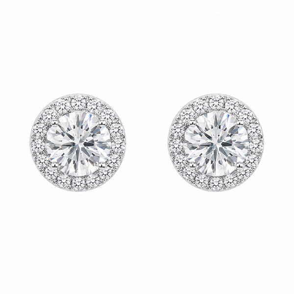 Brinco Ponto de Luz 6mm Cravejado Moissanite Prata 925 com Ródio