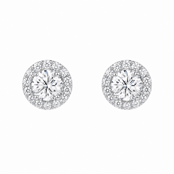 Brinco Ponto de Luz 4,75mm Cravejado Moissanite Prata 925 com Ródio