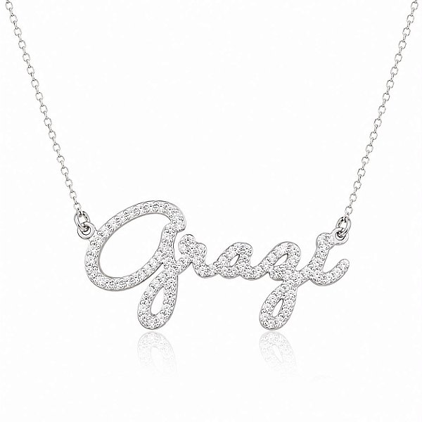Colar Assinatura Moissanite Personalizado em Prata 925