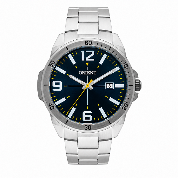 Relógio Orient MBSS1394 D2SX Masculino Prata Azul 43mm