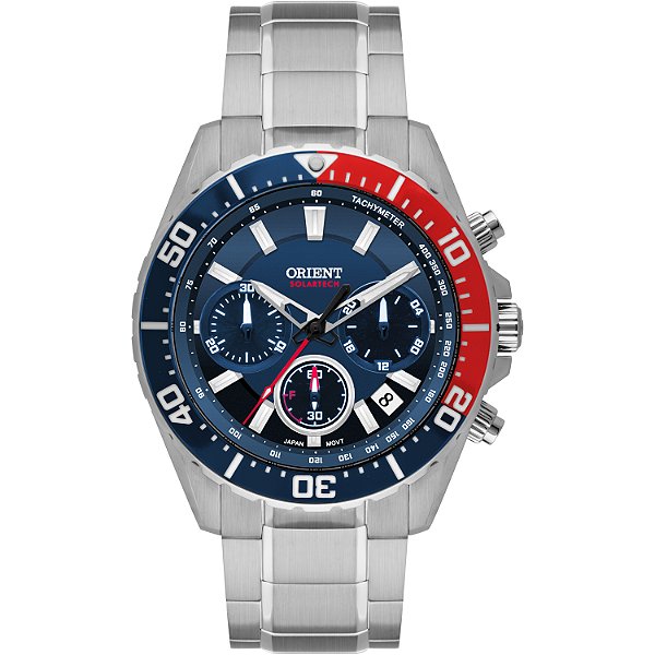 Relógio Orient Masculino Analógico Solar Elite Sea Aço Safira Mostrador Pepsi MBSSC288DVSX