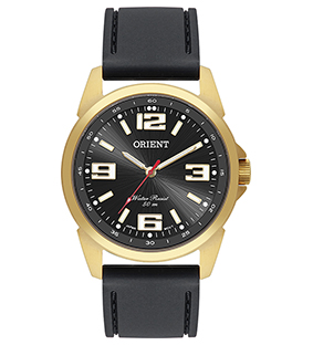 Relógio Orient Masculino Dourado Esportivo Pulseira Silicone Preto Diver MGSP0001 P2PX Original
