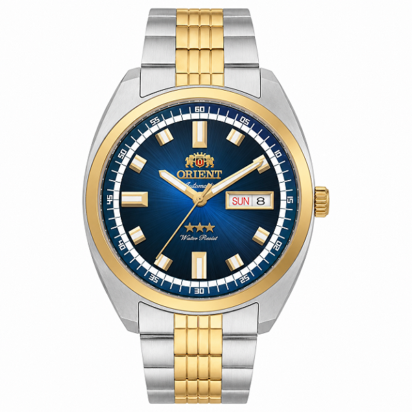 Relógio Orient Masculino Automático Aço Inoxidável Fundo Azul YN6TT004 D1SK