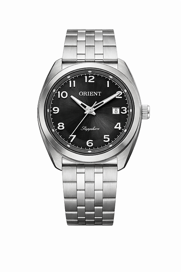 Relógio Orient Masculino Prata Fundo Grafite Cx 40mm Clássico Aço MBSS1501 G2SX Original