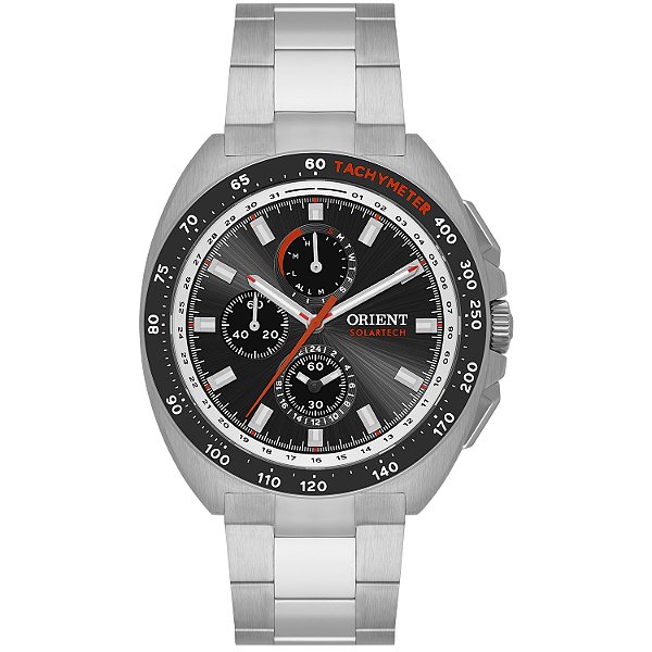 Relógio Orient Masculino Cronógrafo Calendário Perpétuo Safira Aço Preto MBSSC298 P1SX