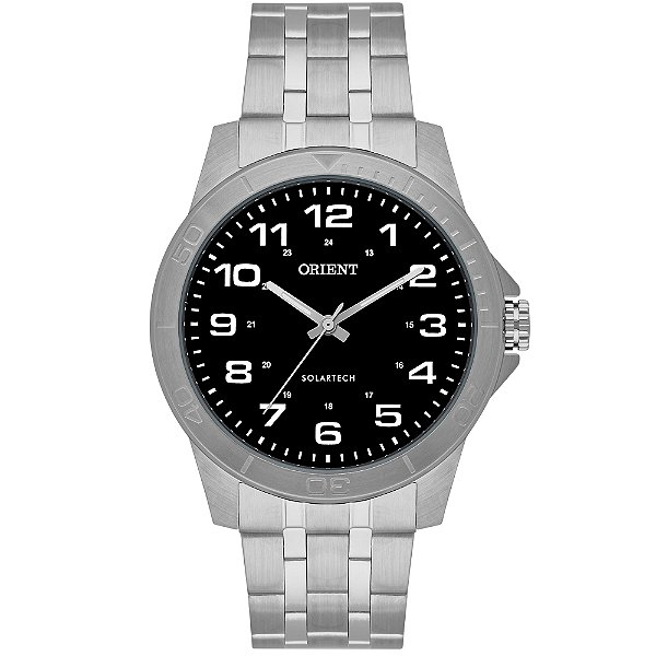 Relógio Orient MBSS0020 P2SX Solar Prata Preto 40mm
