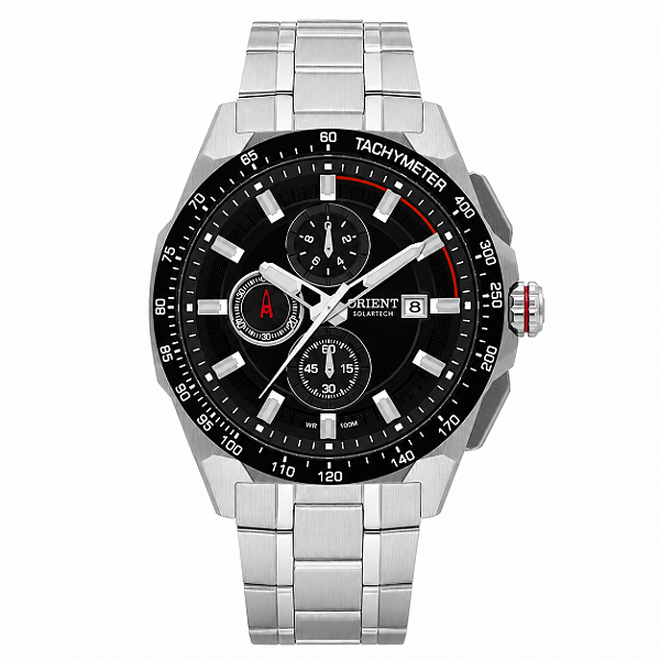 Relógio Orient Masculino Cronógrafo Aço Inoxidável Mostrador Verde MBSSC294 E2SX