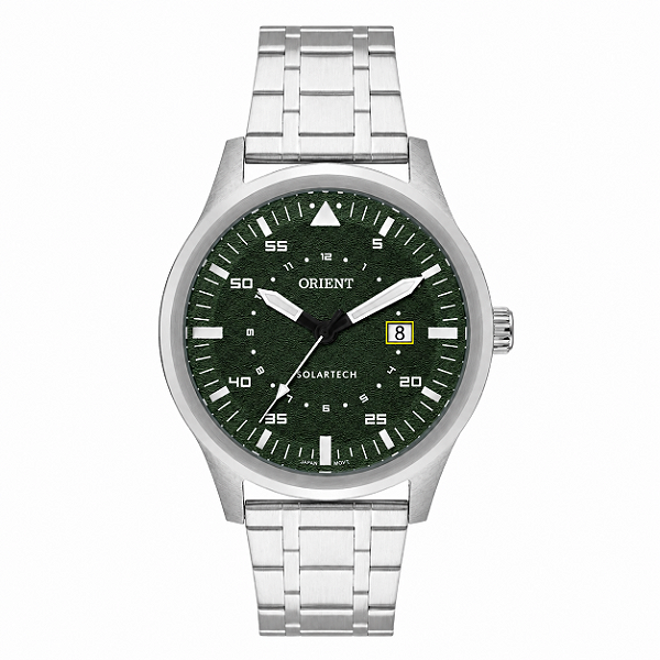 Relógio Orient Masculino SolarTech Aço Mostrador Grafite Brilho 42mm MBSS1487 E1SX
