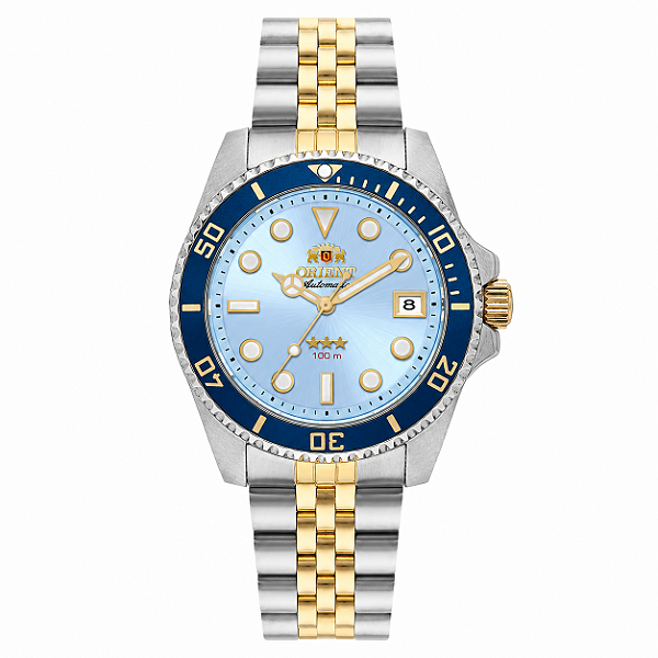 Relógio Orient YN6TT023 A1SK Automático Bicolor Safira 39mm