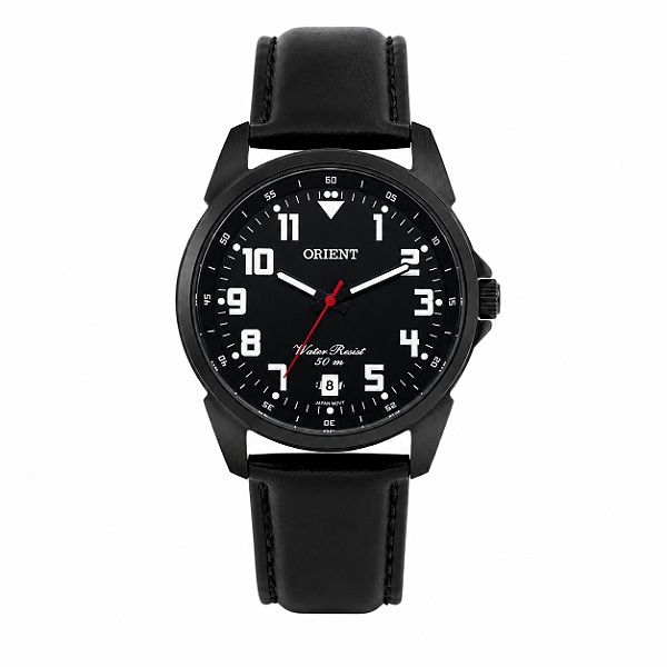Relógio Orient Masculino Analógico Casual Aço Preto Pulseira Couro Calendário MPSC1009 P2PX