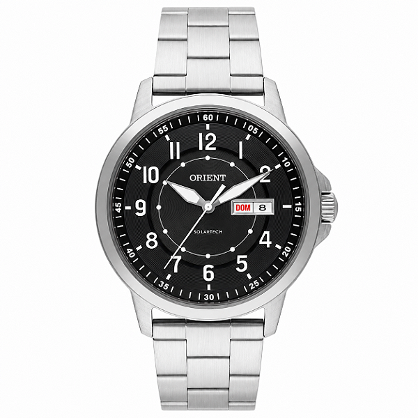 Relógio Orient Feminino Clássico Aço Prata Fundo Preto 34mm FBSS1159P2SX