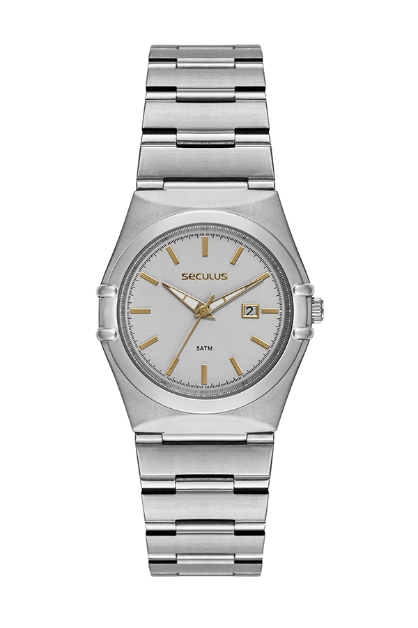 Relógio Seculus Feminino Clássico Misto Bicolor 33mm 44276LPSVBA2 Original