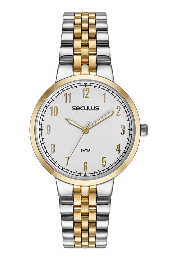 Relógio Seculus Feminino Bicolor 77249LPSVBS3 Jubilee 38mm