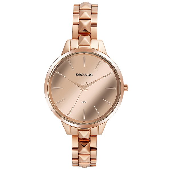 Relógio Seculus Feminino Rosé 77168LPSVRS3 Espelhado 38mm