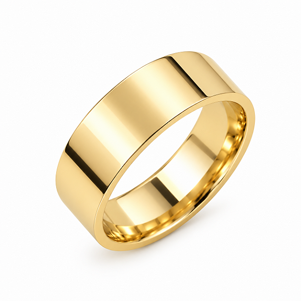 Aliança Reta Anatômica 5,0mm Ouro 18K
