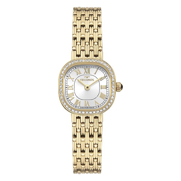Relógio Technos Feminino Cristais 2025LUV1K Romano 23mm