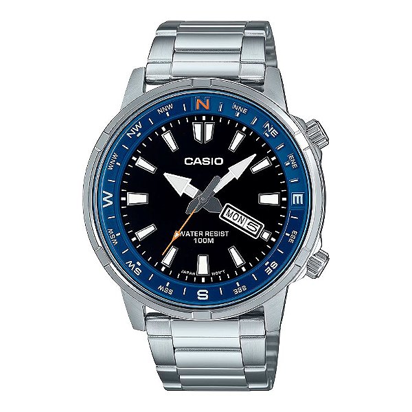 Relógio Casio Masculino Aço Dupla Coroa MTD130D1A2VDFSC