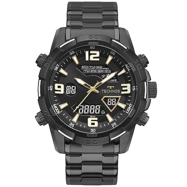 Relógio Technos Masculino Ana-Digi All Black W23305ADB1P