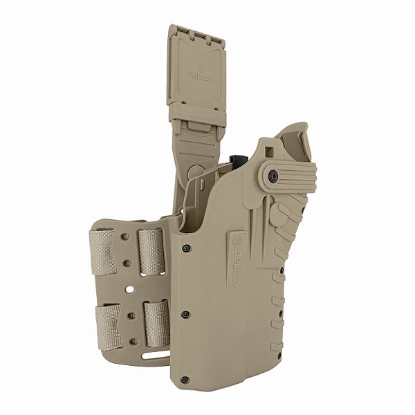 Coldre G5F Bélica - Coxa - COM Protetor de Red Dot - Coyote